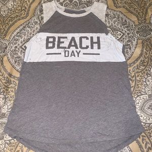Beach Day Gray Tank Top